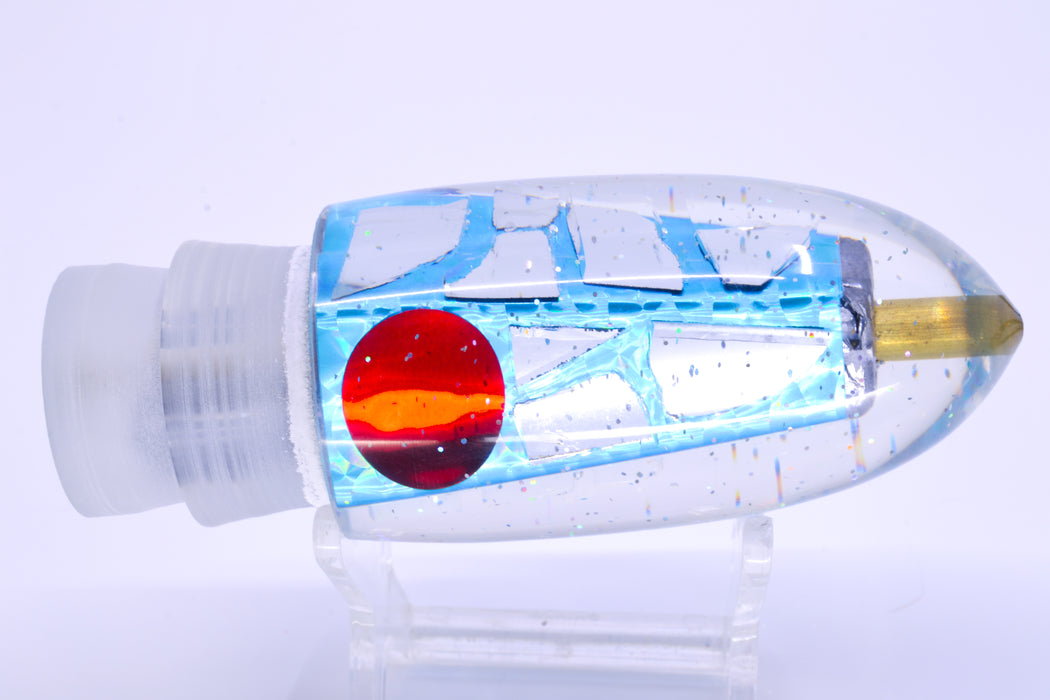 Tanigawa Lures Ice Blue Rainbow Cracked Glass Red Eyes Ahi Bomb Bullet 9"+ 7.5oz