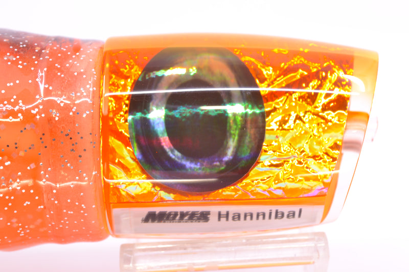 Moyes Lures Orange Dichro Orange Back Hannibal 14" 9oz Skirted Root Beer-Petrolero