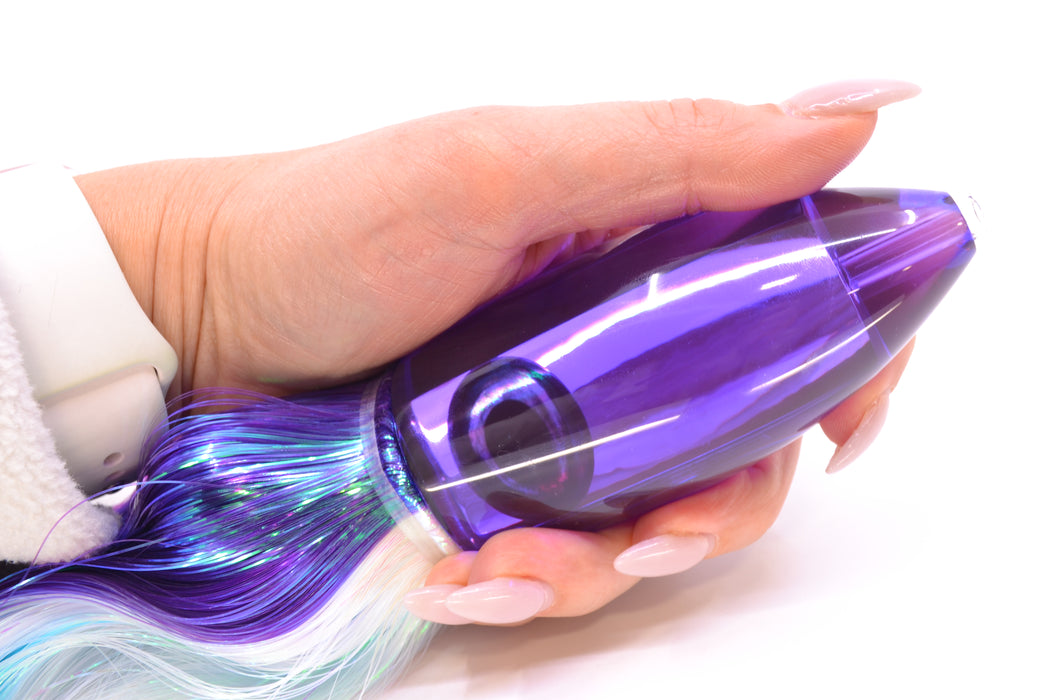 Moyes Lures Purple Mirrored Large Ono Bullet 14" 12oz Strobez Purple-White *Mislabeled*
