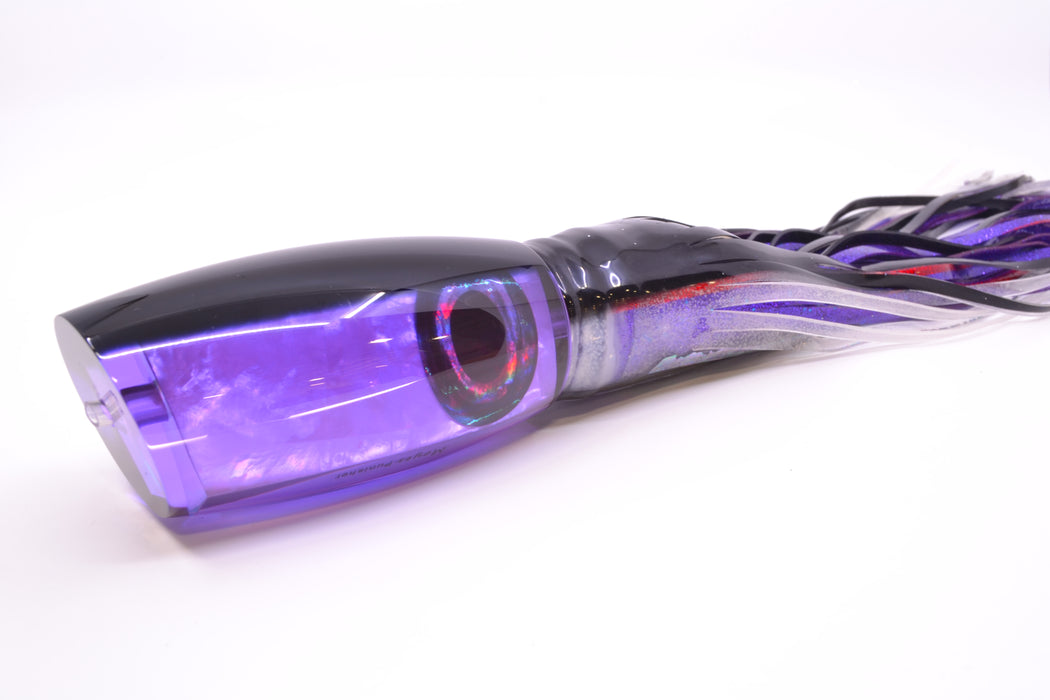 Moyes Lures Purple MOP Black Back Punisher 16" 14.5oz Skirted Black Skipjack GZE
