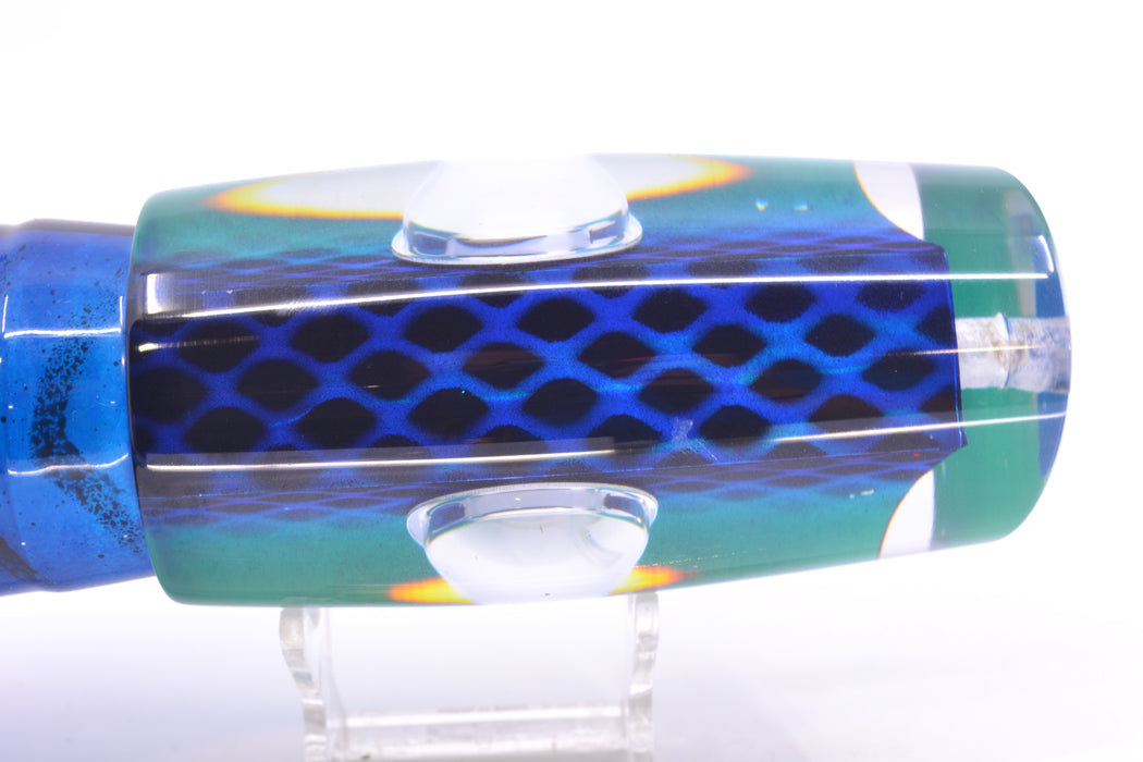 Big T Lures Blue-Teal Rainbow Pearl Black Dotted Back Bazooka 16" 16.5oz Skirted GZE