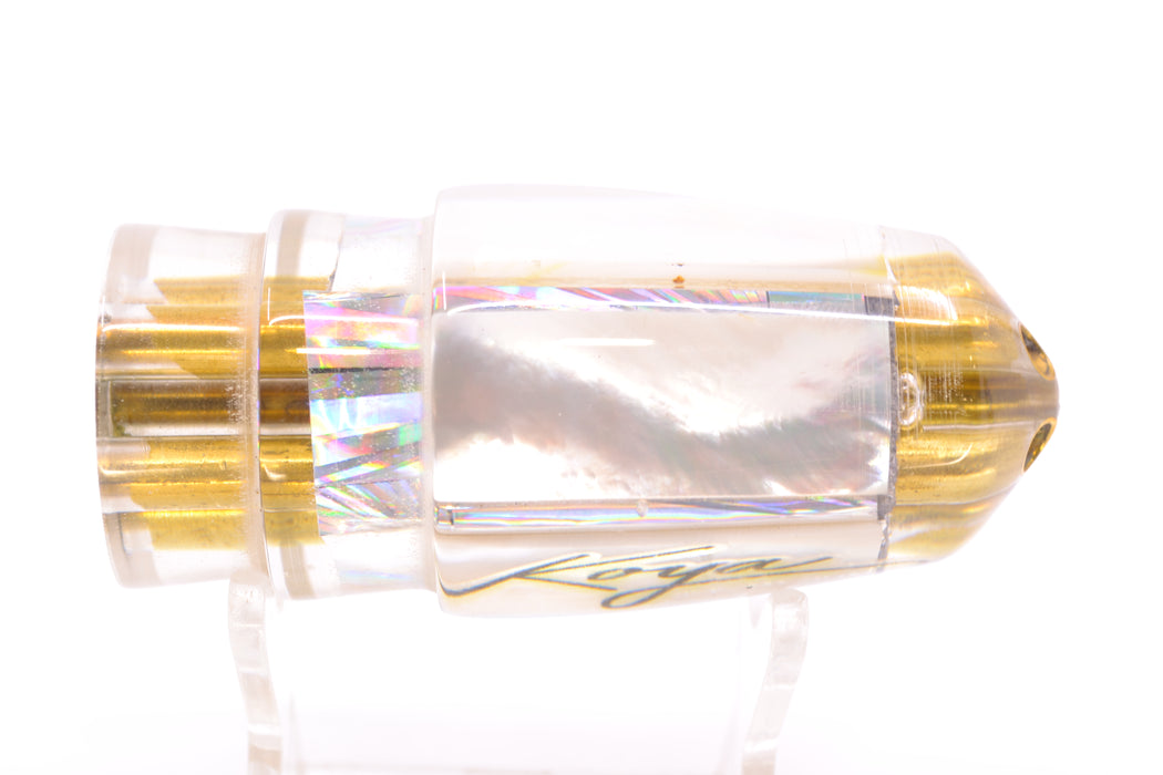 Koya Lures White MOP Silver Rainbow Starburst 4-Hole Bullet 9"+ 6oz
