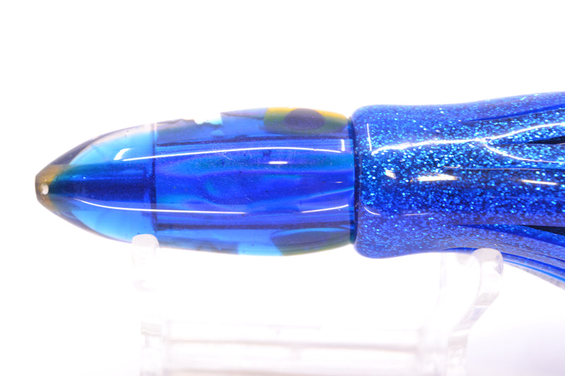 Bomboy Lures Blue-Purple Abalone Blue Back Mini Bomb 5" 2oz Skirted Blue-Silver