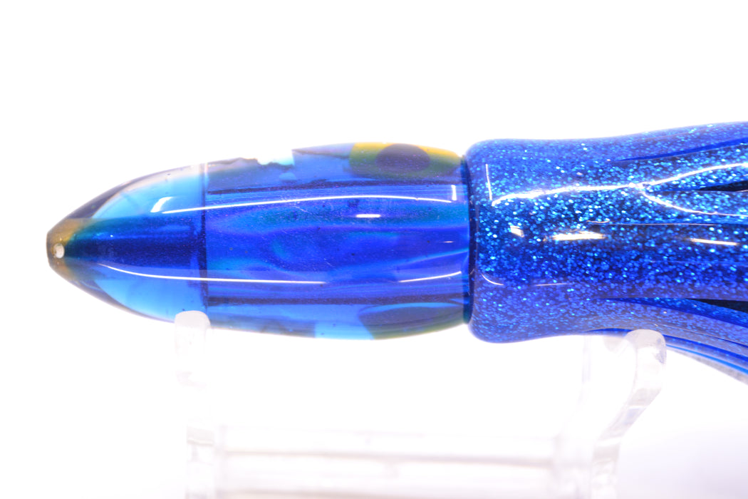 Bomboy Lures Blue-Purple Abalone Blue Back Mini Bomb 5" 2oz Skirted Blue-Silver