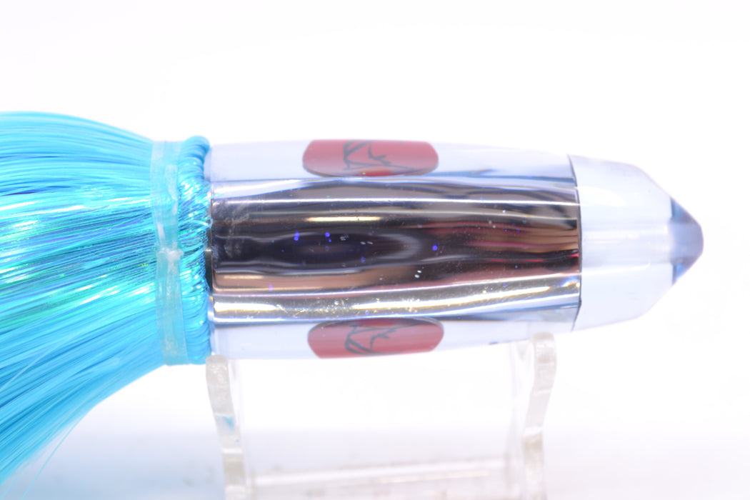 Bonze Lures Clear Mirrored Red Eyes DLB 10" 9oz Strobez Ice Blue/Pink