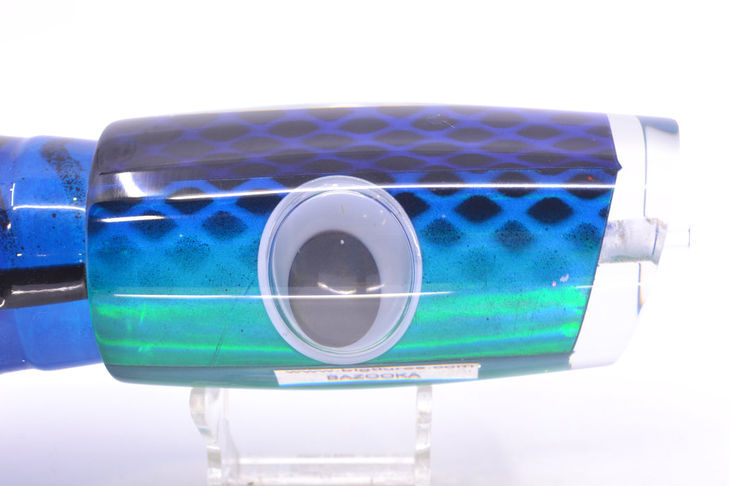 Big T Lures Blue-Teal Rainbow Pearl Black Dotted Back Bazooka 16" 16.5oz Skirted GZE
