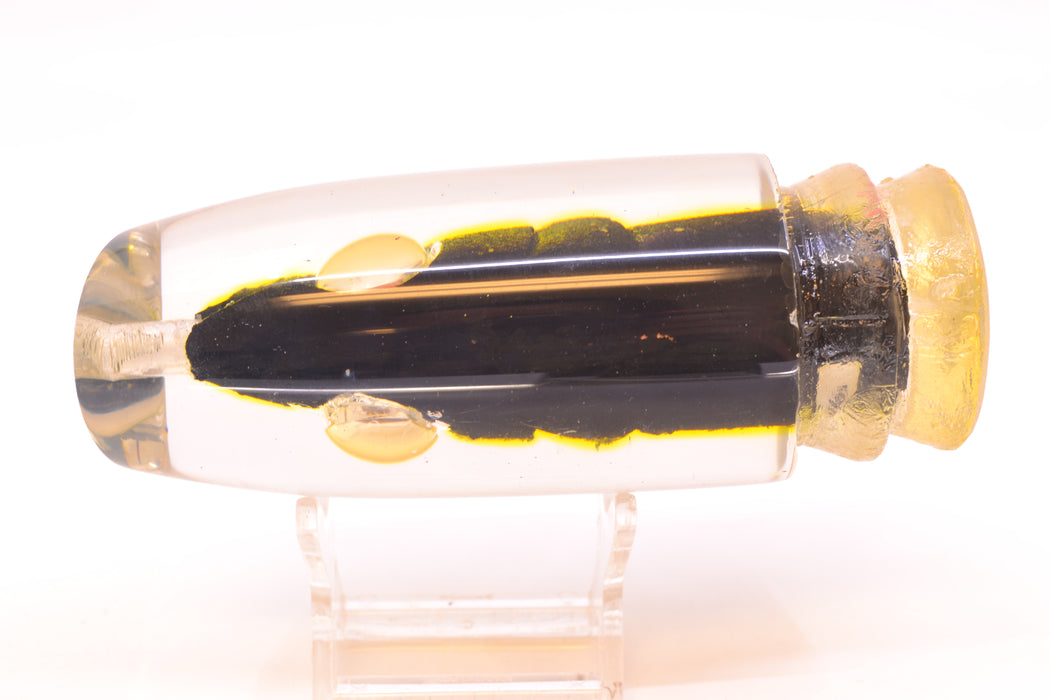 Joe Yee Black-Yellow Pearl Fish Head Shakey Eyes Super Plunger 14" 7.7oz