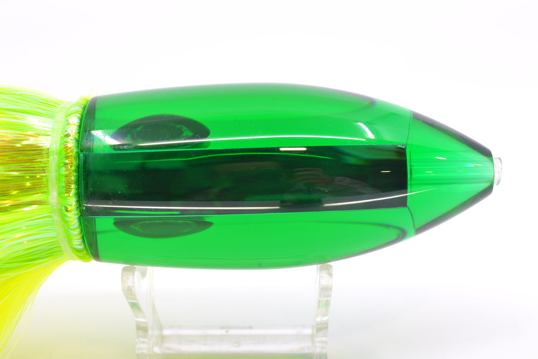 Moyes Lures Green Mirrored Large Ono Bullet 14" 12oz Strobez Green-Chartreuse *Mislabeled*