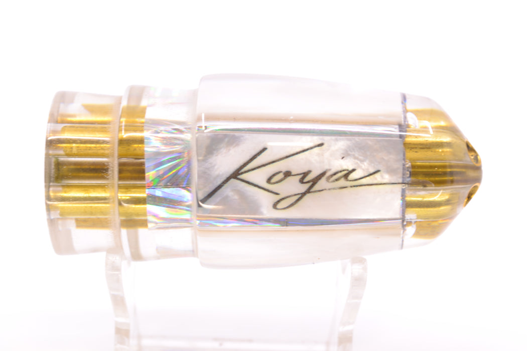 Koya Lures White MOP Silver Rainbow Starburst 4-Hole Bullet 9"+ 6oz