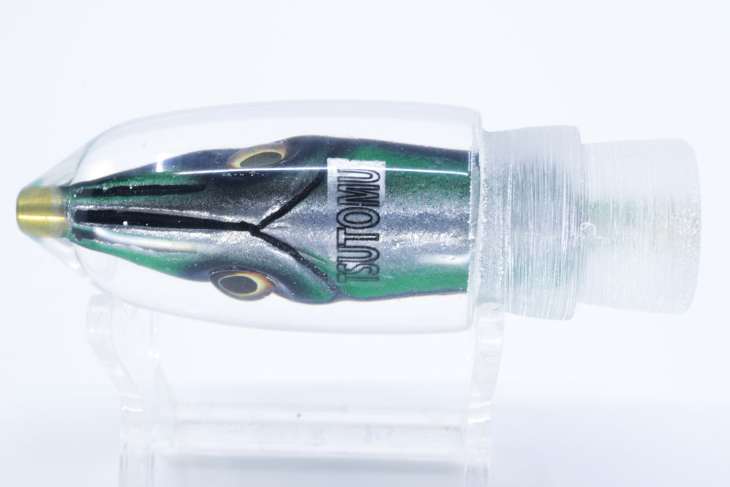 Tsutomu Lures Green Black Dots Fish Head Pau Hana Bullet 7" 3.4oz