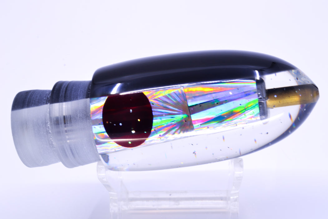 Tanigawa Lures Silver Rainbow Starburst Black Back Red Eyes Ahi Bomb Bullet 9"+ 7.5oz