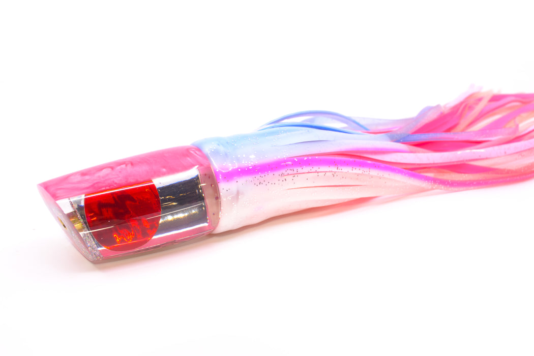 Koya Lures Clear Mirrored Pink Back Red Eyes 614 9" 7oz Skirted Blue Salmon GZE