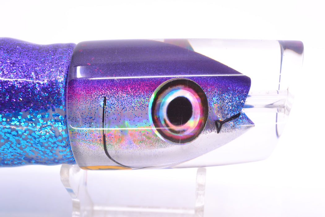 Aloha Lures Purple Back "Scared $#!Tless" Baby Smash Bait 12" 12oz Skirted Purple-Blue