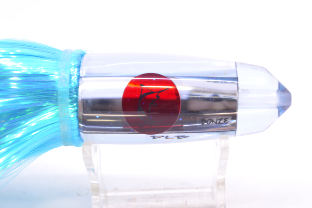 Bonze Lures Clear Mirrored Red Eyes DLB 10" 9oz Strobez Ice Blue/Pink