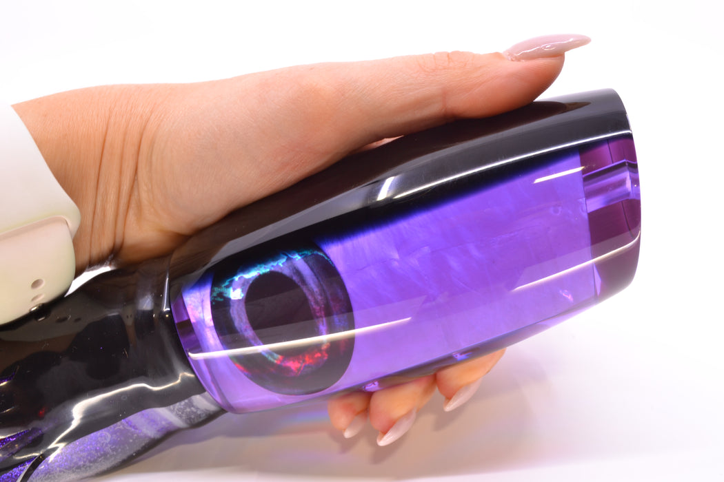 Moyes Lures Purple MOP Black Back Punisher 16" 14.5oz Skirted Black Skipjack GZE