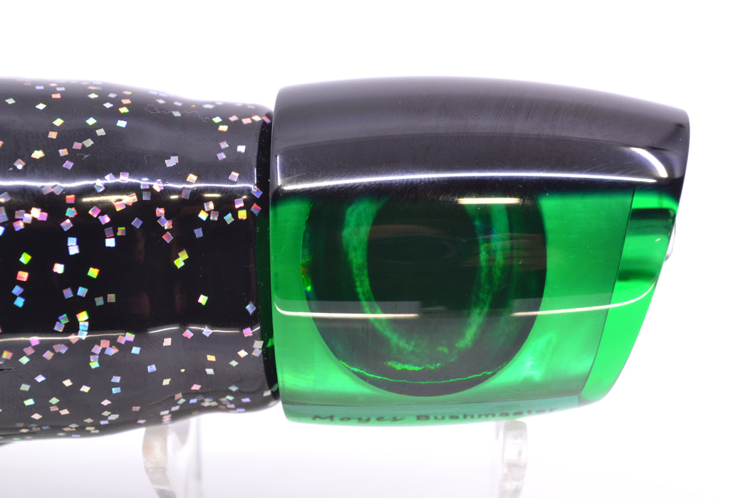 Moyes Lures Green MOP Black Back Taxi Eyes Bushmaster 12" 10oz Skirted Black/Green