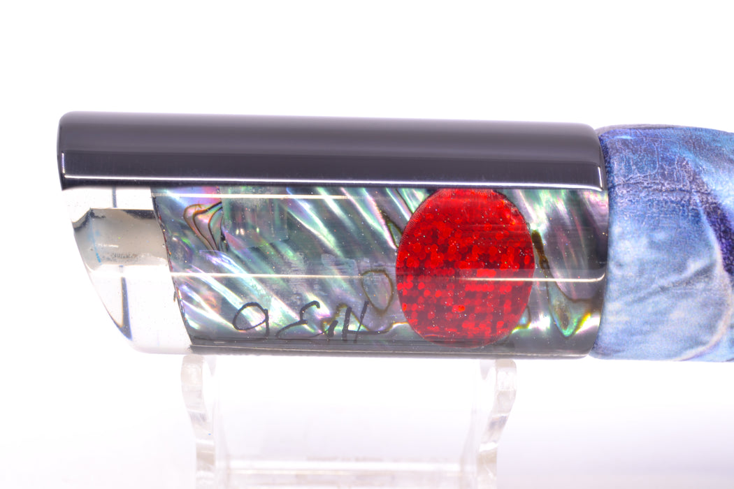 Marlin Magic Lures Blue-Purple Abalone Black Back Large Tube 12" 7oz ALV Vinyl Wahoo