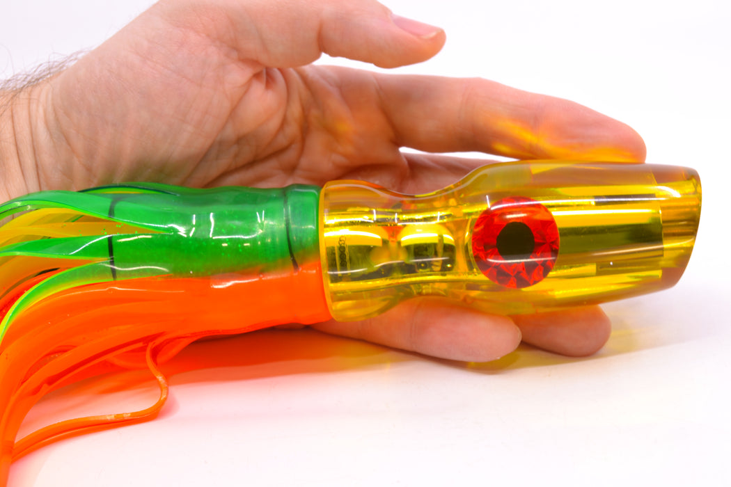 Coggin Lures Yellow Mirrored 4-Hole Bob Knob 12" 10oz Skirted Guacamaya