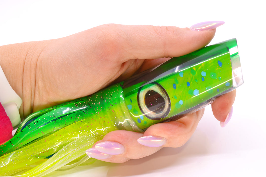 Marlin Magic Mahi MOP Green Back Taxi Eyes Medium Plunger 10" 7.7oz Skirted Mahi GZE