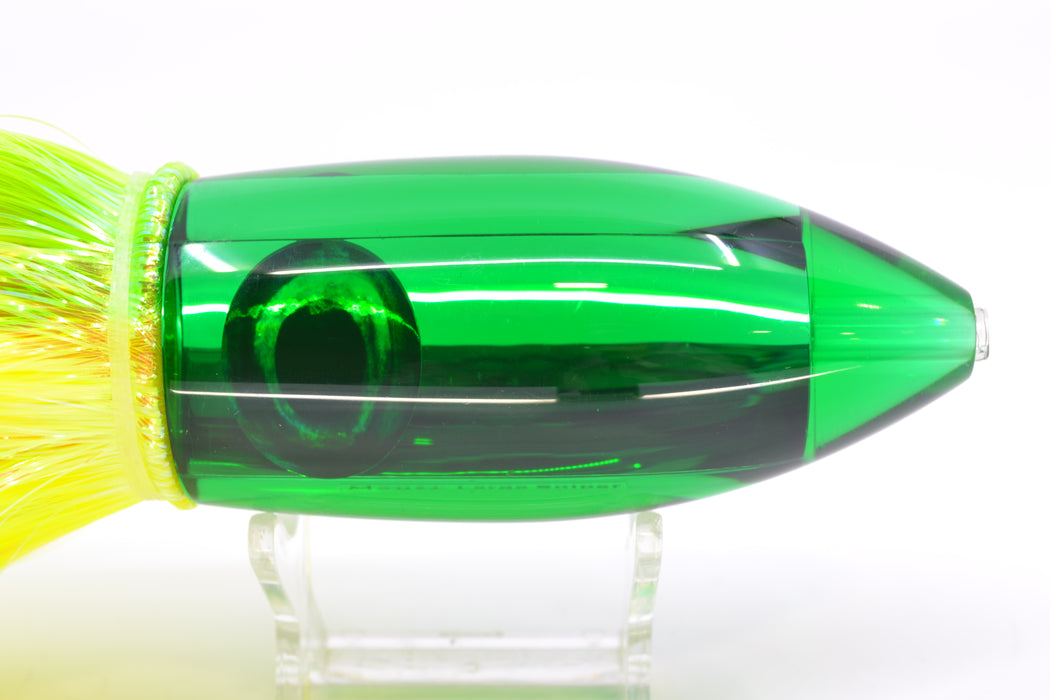 Moyes Lures Green Mirrored Large Ono Bullet 14" 12oz Strobez Green-Chartreuse *Mislabeled*
