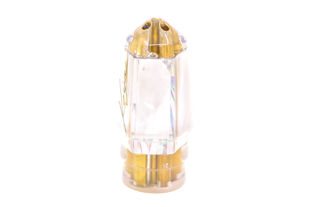 Koya Lures White MOP Silver Rainbow Starburst 4-Hole Bullet 9"+ 6oz