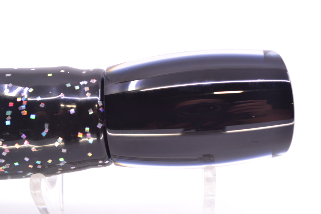 Moyes Lures Blue-Green Oil Slick Black Back Small Boogeyman 9" 3.5oz Skirted Black Aurora