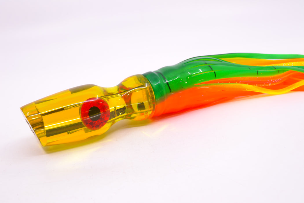 Coggin Lures Yellow Mirrored 4-Hole Bob Knob 12" 10oz Skirted Guacamaya