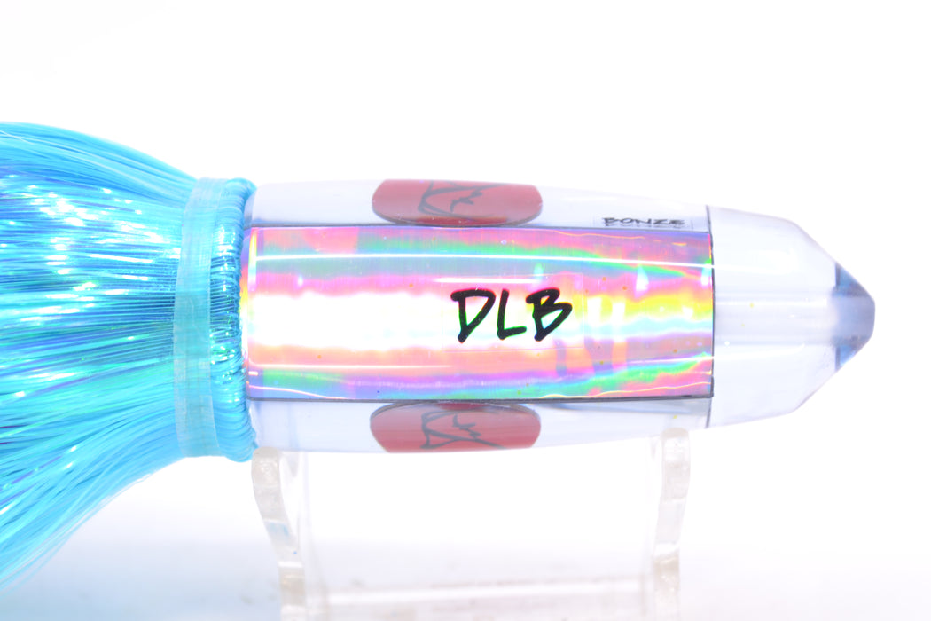 Bonze Lures Clear Mirrored Red Eyes DLB 10" 9oz Strobez Ice Blue/Pink
