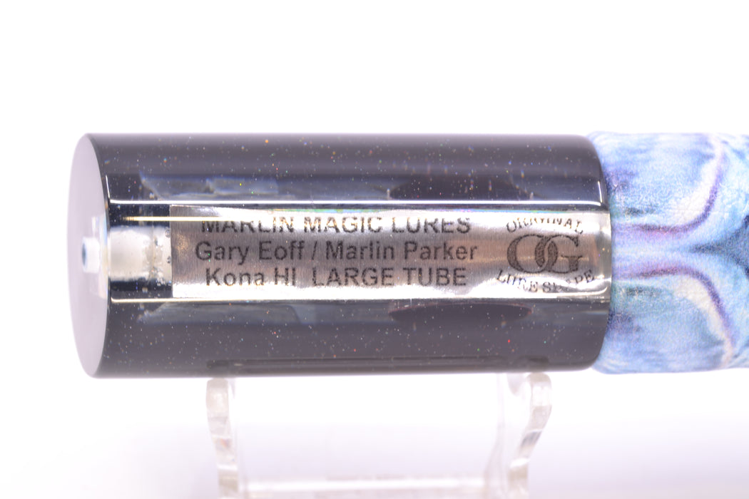 Marlin Magic Lures Blue-Purple Abalone Black Back Large Tube 12" 7oz ALV Vinyl Wahoo