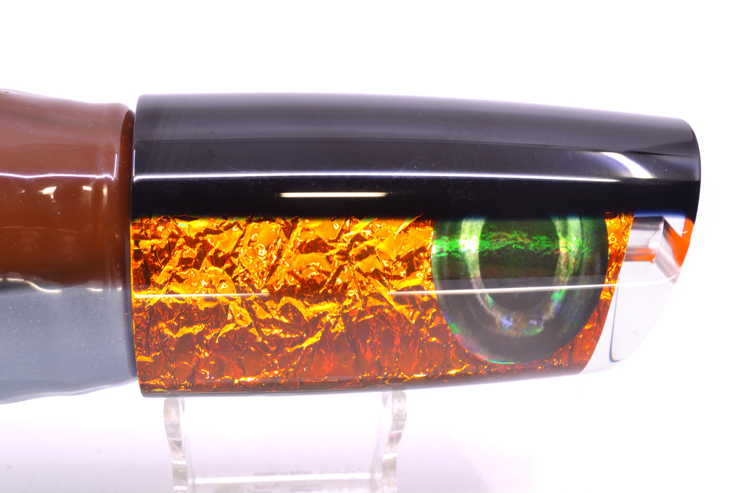 Moyes Lures Orange Dichro Black Back Taxi Eyes XXL B.C.K. Teaser 22oz Skirted