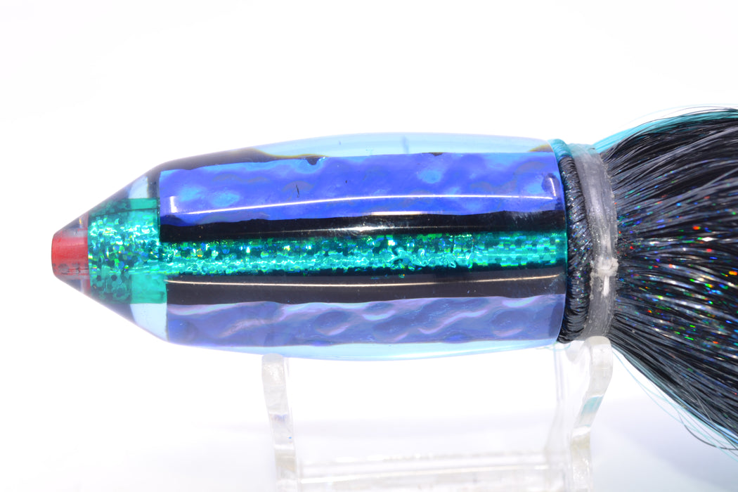 Aloha Lures Blue-Ice Blue Dichro Turquoise Rainbow Deep Six 9" 6oz Strobez Black-Ice Blue GZE