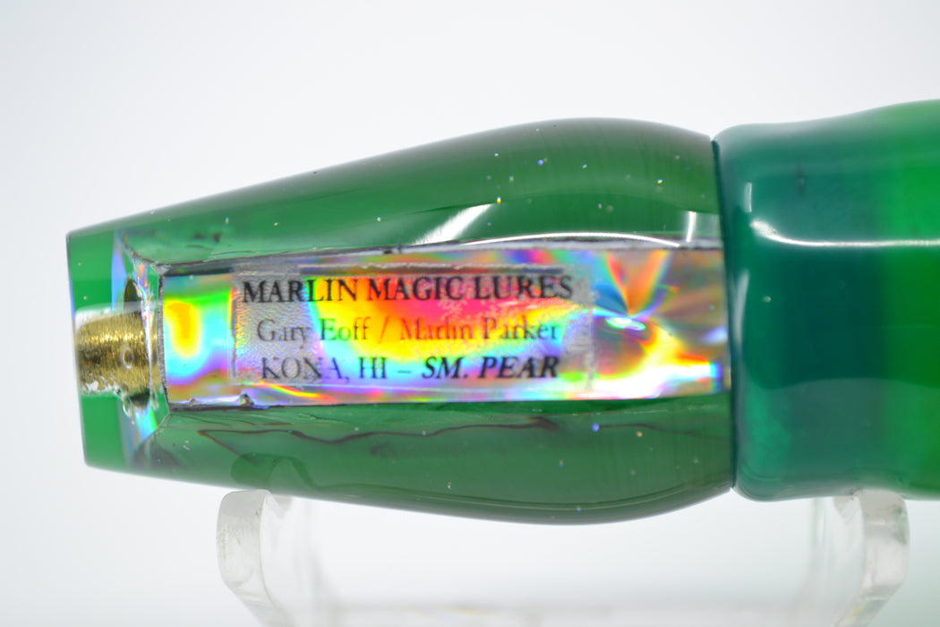 Marlin Magic Classic Paua Shell Green Back No Eyes Small Pear 9" 3.7oz Skirted