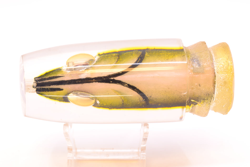 Joe Yee Black-Yellow Pearl Fish Head Shakey Eyes Super Plunger 14" 7.7oz