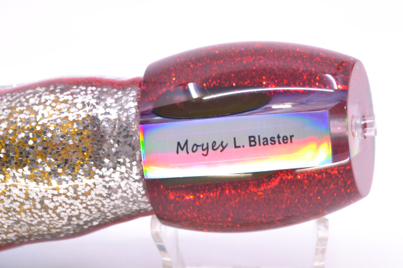 Moyes Lures Rainbow MOP Black-Red Back Large Blaster 14" 10.7oz Skirted Evil