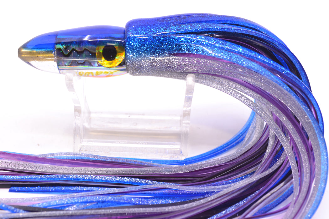 Bomboy Lures Blue-Purple Abalone Blue Back Mini Bomb 5" 2oz Skirted Blue-Silver