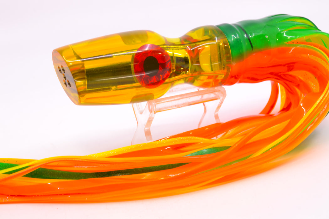 Coggin Lures Yellow Mirrored 4-Hole Bob Knob 12" 10oz Skirted Guacamaya