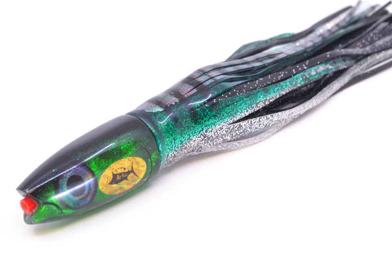 Aloha Lures Green Rainbow Black Back Small Super Ninja 7" 3.5oz Skirted Green Aurora