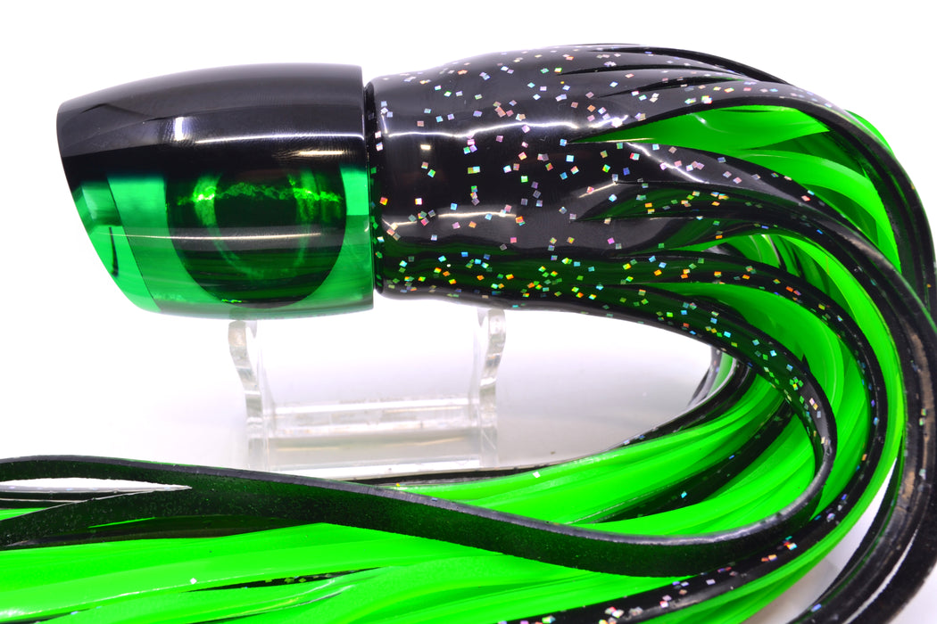 Moyes Lures Green MOP Black Back Taxi Eyes Bushmaster 12" 10oz Skirted Black/Green