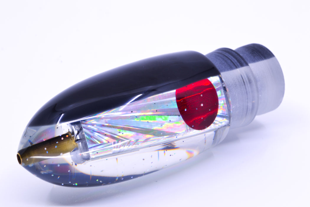 Tanigawa Lures Silver Rainbow Starburst Black Back Red Eyes Ahi Bomb Bullet 9"+ 7.5oz