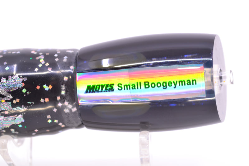 Moyes Lures Blue-Green Oil Slick Black Back Small Boogeyman 9" 3.5oz Skirted Black Aurora