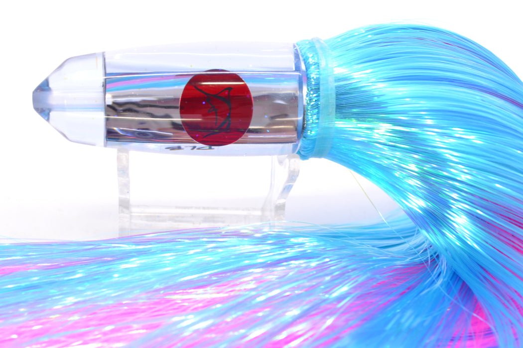 Bonze Lures Clear Mirrored Red Eyes DLB 10" 9oz Strobez Ice Blue/Pink