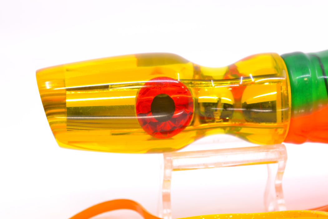 Coggin Lures Yellow Mirrored 4-Hole Bob Knob 12" 10oz Skirted Guacamaya