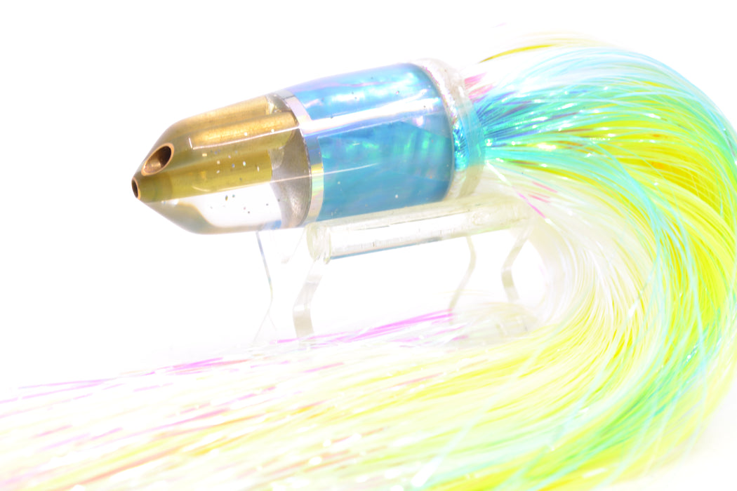 Tanigawa Lures Ice Blue MOP/Silver Rainbow 2-Hole Bullet 7" 6oz EZ Flash Feathersword