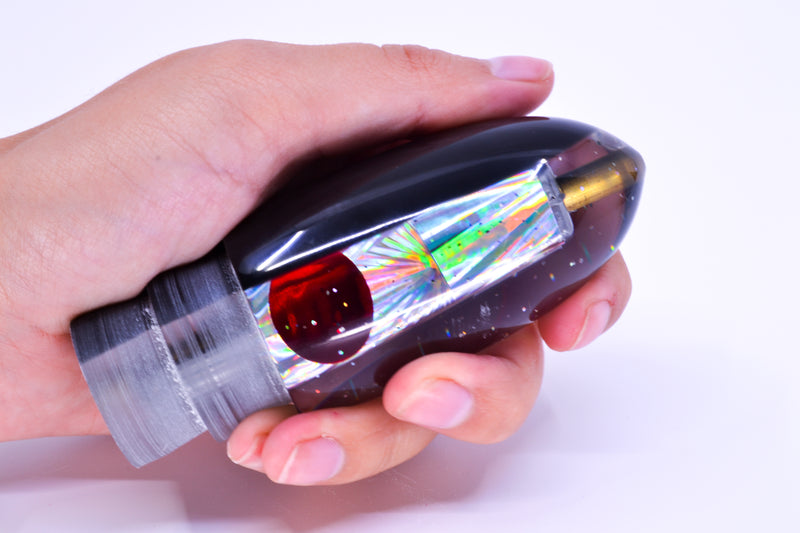 Tanigawa Lures Silver Rainbow Starburst Black Back Red Eyes Ahi Bomb Bullet 9"+ 7.5oz