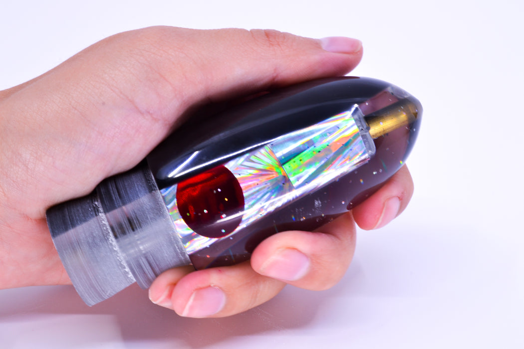 Tanigawa Lures Silver Rainbow Starburst Black Back Red Eyes Ahi Bomb Bullet 9"+ 7.5oz