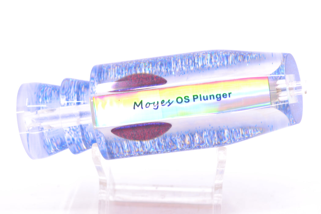 Moyes Lures White MOP Blue Glitter Back Red Eyes O.S. Plunger 12" 4.2oz GZE
