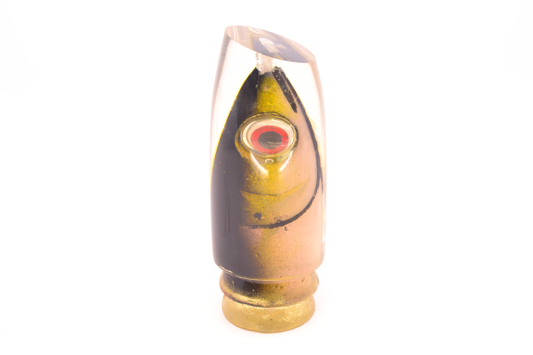 Joe Yee Black-Yellow Pearl Fish Head Shakey Eyes Super Plunger 14" 7.7oz