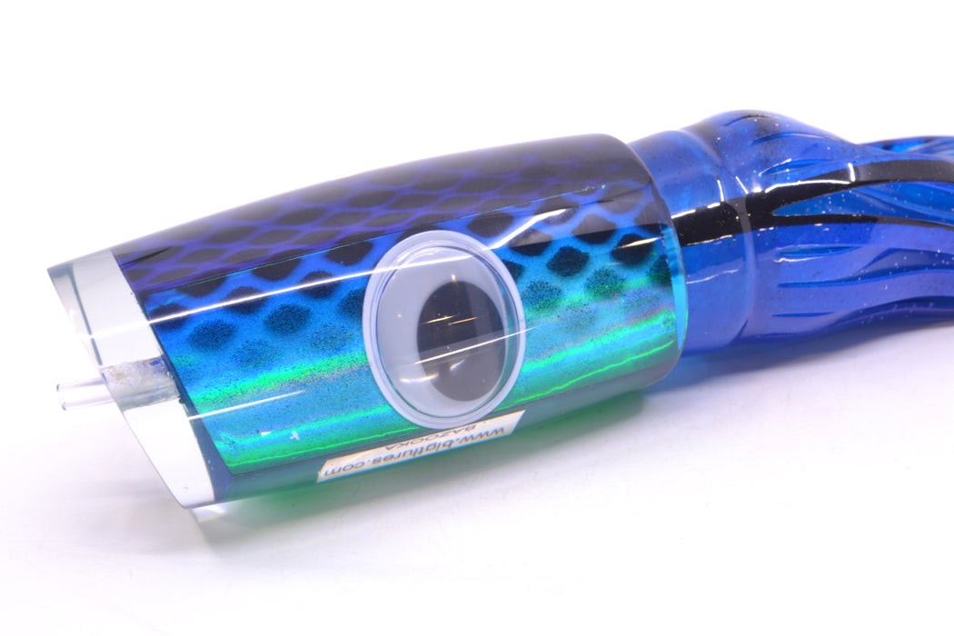 Big T Lures Blue-Teal Rainbow Pearl Black Dotted Back Bazooka 16" 16.5oz Skirted GZE