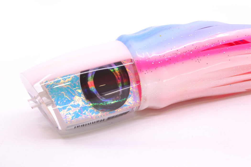 Moyes Lures Ice Rainbow Dichro Strawberry Pearl Back Hannibal 14" 9oz Skirted Blue Salmon