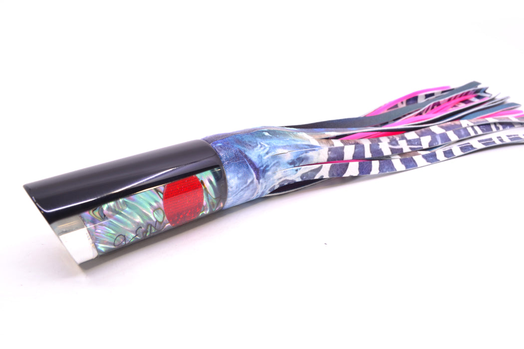 Marlin Magic Lures Blue-Purple Abalone Black Back Large Tube 12" 7oz ALV Vinyl Wahoo